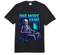 Funny Gamer Skeleton Gaming Console Meme Chair One More Game Comfort Colors Adult Heavyweight T-Shirt