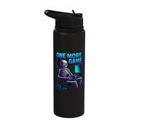 Funny Gamer Skeleton Gaming Console Meme Chair One More Game Stainless Steel Insulated Water Bottle