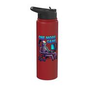 Funny Gamer Skeleton Gaming Console Meme Chair One More Game Stainless Steel Insulated Water Bottle
