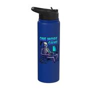 Funny Gamer Skeleton Gaming Console Meme Chair One More Game Stainless Steel Insulated Water Bottle