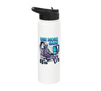 Funny Gamer Skeleton Gaming Console Meme Chair One More Game Stainless Steel Insulated Water Bottle