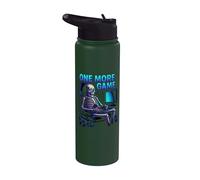 Funny Gamer Skeleton Gaming Console Meme Chair One More Game Stainless Steel Insulated Water Bottle