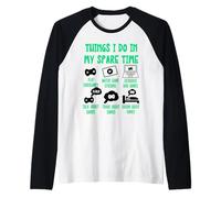 Funny Gamer Videogame Things I Do in my Spare Time, Gaming Camiseta Manga Raglan