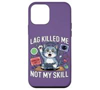 Funny Gaming Cat Blaming Lag Lindo Felino Controller Design Carcasa para iPhone 12 Mini