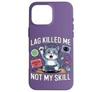 Funny Gaming Cat Blaming Lag Lindo Felino Controller Design Carcasa para iPhone 16 Pro MAX