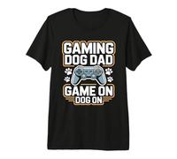 Funny Gaming Dog Dad Game On Dog On Dog On Controller Camiseta Premium