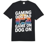 Funny Gaming Dog Dad Game On Dog On Dog On Controller Comfort Colors Adult Heavyweight T-Shirt