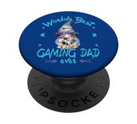 Funny Gaming GNOME Grandpa For Worlds Best Gamer Dad PopSockets PopGrip Adhesivo