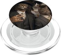 Funny Gangster Cat Gen Z Retro Hip Hop Well Dressed Cat Meme PopSockets PopGrip para MagSafe