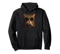 Funny Gangster Cat Meme Smoking and Wearing Sunglasses Sudadera con Capucha