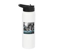 Funny Gangster Cats Street Design Stainless Steel Insulated Water Bottle
