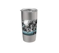 Funny Gangster Cats Street Design Vaso térmico de acero inoxidable de doble pared