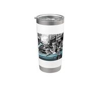 Funny Gangster Cats Street Design Vaso térmico de acero inoxidable de doble pared