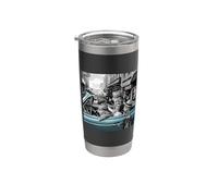Funny Gangster Cats Street Design Vaso térmico de acero inoxidable de doble pared