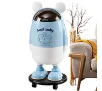 Funny Garbage Bin - Cartoon Trash Can | Waste Bin for Home Bathroom Bedroom, Rolling Garbage Basket with Wheels Lid, Waste Basket, Trash Container for Living Room Office Hotel Dorm
