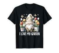 Funny Gardener Gnome Floral Tulip Flower I Love My Garden Camiseta