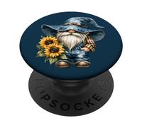 Funny Gardening GNOME Graphic For Women and Sunflower Mom PopSockets PopGrip Adhesivo