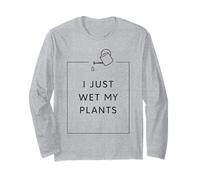 Funny Gardening Pun Houseplant Lover I Just Wet My Plants Manga Larga
