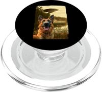 Funny German Shepherd Dog UFO Encounter Dog Selfie Aliens PopSockets PopGrip para MagSafe