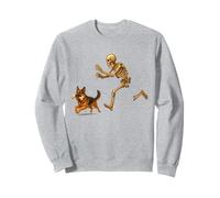 Funny German Shepherd Halloween Steal Bone Skeleton Chase Sudadera