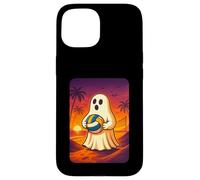 Funny Ghost Beach Volleyball Player Halloween Volleyball Carcasa para iPhone 15