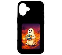 Funny Ghost Beach Volleyball Player Halloween Volleyball Carcasa para iPhone 16