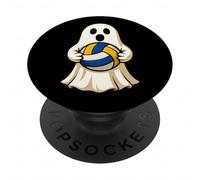 Funny Ghost Beach Volleyball Player Halloween Volleyball PopSockets PopGrip Adhesivo