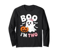 Funny Ghost Boo I'm Two Years 2nd Birthday Niño Halloween Manga Larga