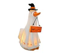 Funny Ghost Statue, Spooky Resin Ghost Animal Figurine, Halloween Decorative Ornament, Humorous Scary Accent Piece, for Yard Party Porch Camping Mantel Table Window Walkway Bedroom
