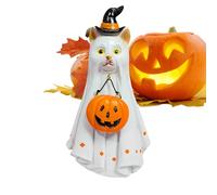 Funny Ghost Statue, Spooky Resin Ghost Animal Figurine, Halloween Decorative Ornament, Humorous Scary Accent Piece, for Yard Party Porch Camping Mantel Table Window Walkway Bedroom