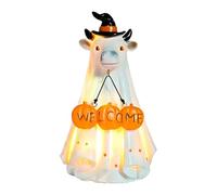 Funny Ghost Statue, Spooky Resin Ghost Animal Figurine, Halloween Decorative Ornament, Humorous Scary Accent Piece, for Yard Party Porch Camping Mantel Table Window Walkway Bedroom
