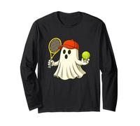 Funny Ghost Tennis Player Halloween Tennis Trainer Coach Manga Larga