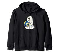 Funny Ghost Volleyball Player Halloween Volleyball Coach Sudadera con Capucha
