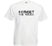 Funny Gift Forget The Rules T Shirt Slogan Graphic tee For Men The Present White L