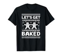 Funny Gingerbread Let's Get Baked Holiday Party Design Style Camiseta