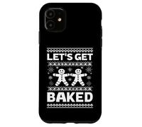 Funny Gingerbread Let's Get Baked Holiday Party Design Style Carcasa para iPhone 11