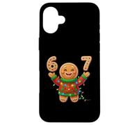 Funny Gingerbread Six Seven 67 Ice Cream Drip Christmas Meme Carcasa para iPhone 16 Plus