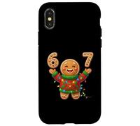 Funny Gingerbread Six Seven 67 Ice Cream Drip Christmas Meme Carcasa para iPhone X/XS