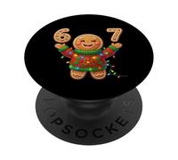 Funny Gingerbread Six Seven 67 Ice Cream Drip Christmas Meme PopSockets PopGrip Adhesivo