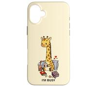 Funny Giraffe Im Busy Boba Tea Snacks Zoo Niños Niñas Niños Carcasa para iPhone 16 Plus