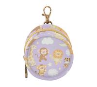 Funny Giraffe Monkey Purple Lilac Baby Boy - Funda para chupete con cremallera y clip, cartera para llaves, artículos neutros para bebés