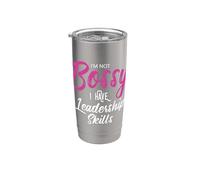 Funny Girl Boss I'm Not Bossy I Have Leadership Skills Vaso térmico de acero inoxidable de doble pared