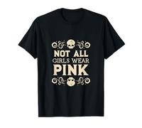 Funny Girl Skeleton Halloween tee of Not All Girls Wear Rosa Camiseta