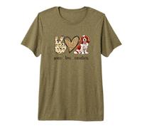 Funny Girls Womens Peace Love Cavaliers King Charles Spaniel Camiseta Premium