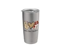 Funny Girls Womens Peace Love Cavaliers King Charles Spaniel Vaso térmico de acero inoxidable de doble pared