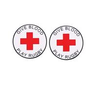 Funny Give Blood Play - Pin redondo de rugby - Pin de solapa de aleación para fanáticos del rugby para hombres y mujeres, paquete de 2