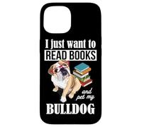 Funny Glasses Read Books & Pet Kids English Bulldog Lover Carcasa para iPhone 15