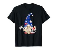 Funny GNOME with Helmet and Target Flag For Race Car Driver Camiseta