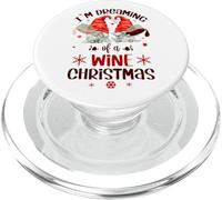 Funny Gnomes For Wine Lover I`m Dreaming of A Wine Christmas PopSockets PopGrip para MagSafe
