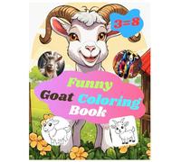 Funny goat coloring book simple & relaxing designs for children: Simple smiling goats for calm coloring fun